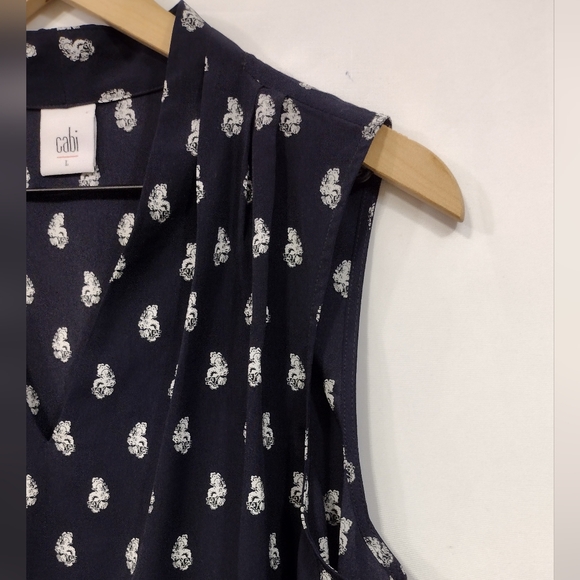 Cabi Momento Blouse Women's L Blue White Casual Comfy Retro 90s Beach Vacation - Picture 5 of 10